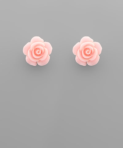 Pink Rose Studs