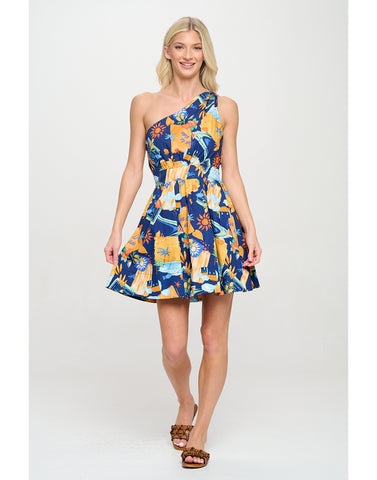 Escape To Paradise One Shoulder Dress