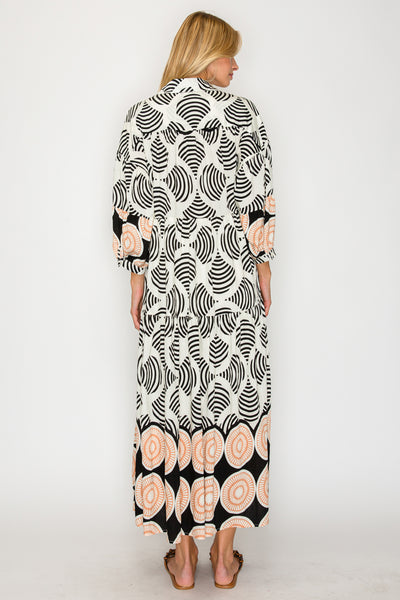 Through The Maze Collared Maxi Dress