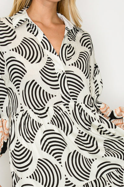 Through The Maze Collared Maxi Dress