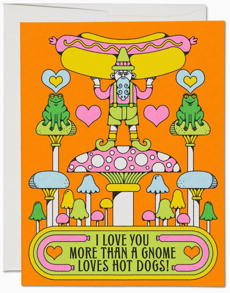 Gnome Loves Hot Dogs Card