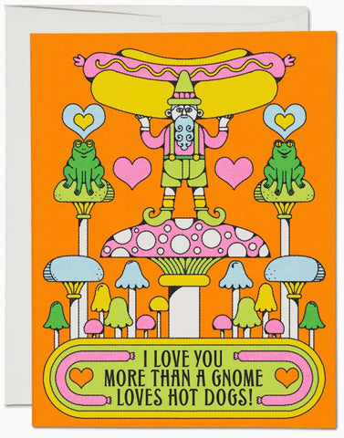 Gnome Loves Hot Dogs Card