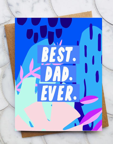 Best Dad Ever Abstract Card