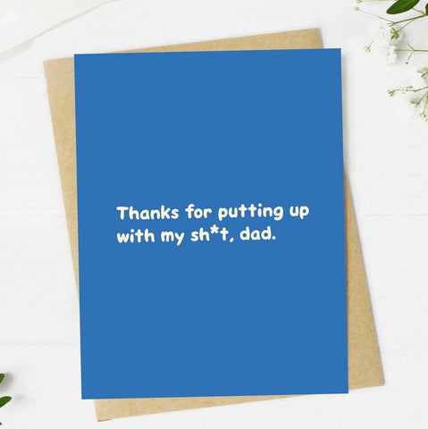 Dad Putting Up With Card