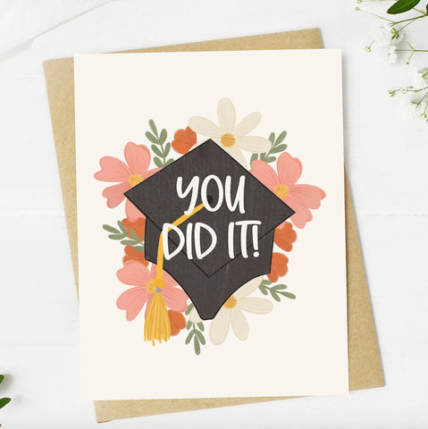 You Did It Grad Hat Card