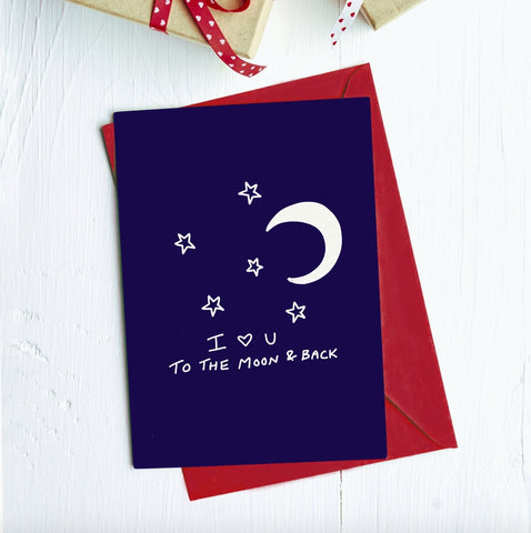 Moon And Back Card