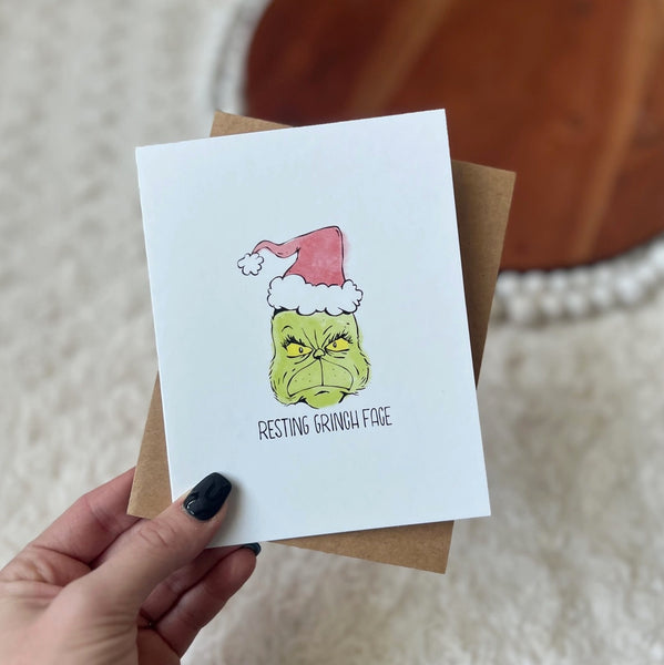 Grinch Face Card