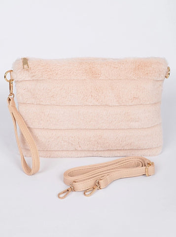 Pink Faux Fur Purse