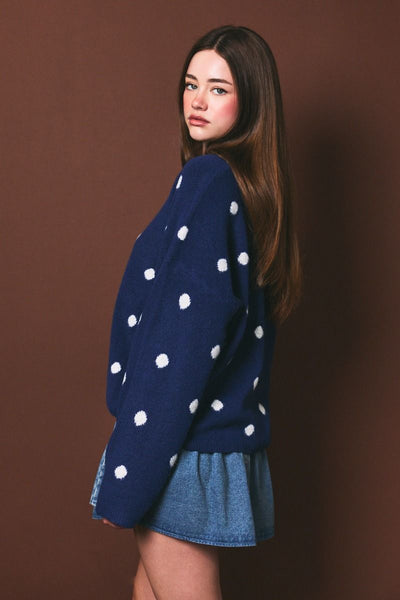 Polka Dot Long Sleeve Cardigan