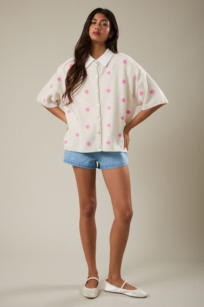 Pinky Polka Dot Sweater Tee