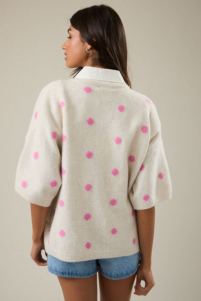 Pinky Polka Dot Sweater Tee