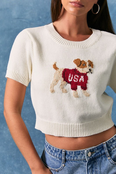 USA Pup Sweater Tee