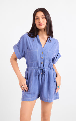 Blue Gloom Romper