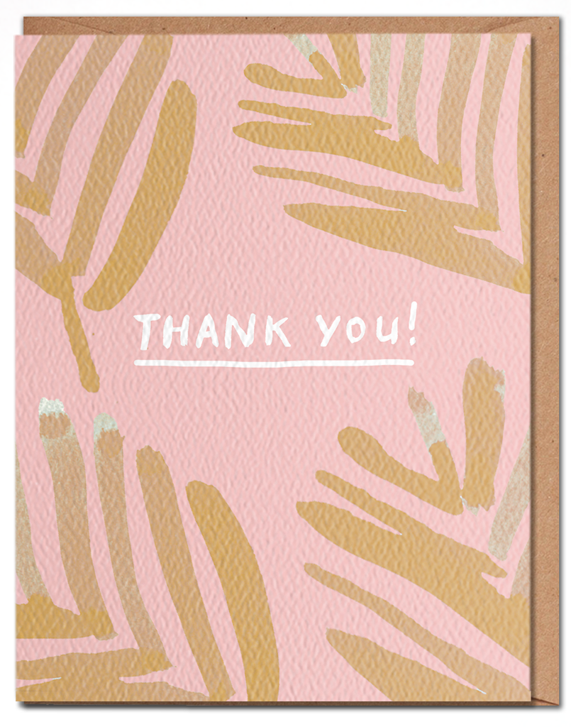 Pink Palm Thank You Card