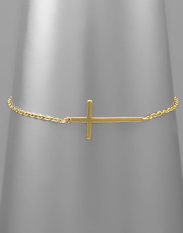 Sideways Cross Bracelet