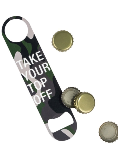 Take Your Top Off Camo Bottle Opener