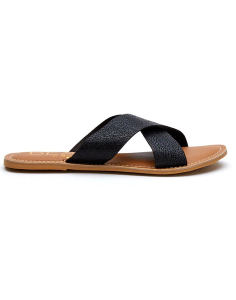 Pebble Black Stingray Sandals