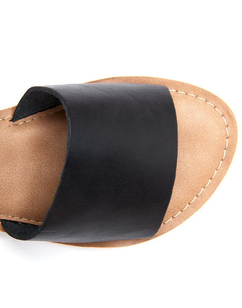 Cabana Black Leather Sandals