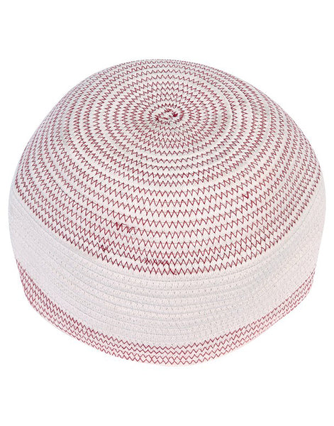 Red and White Rope Basket